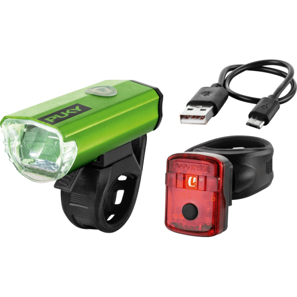 PUKY Sada světel na kolo Puky Lumi green