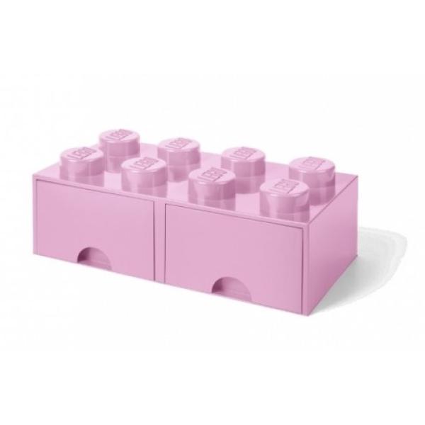 LEGO® úložný box 8 - se zásuvkami světle růžová 250 x 500 x 180 mm