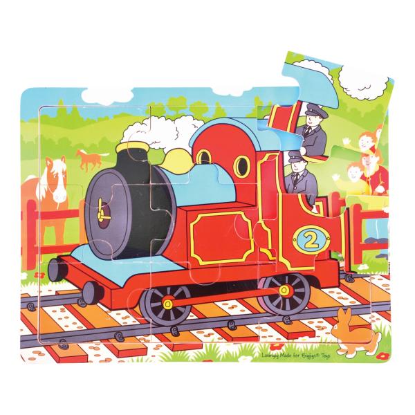 Bigjigs Toys Dřevěné puzzle vlak 9 dílků