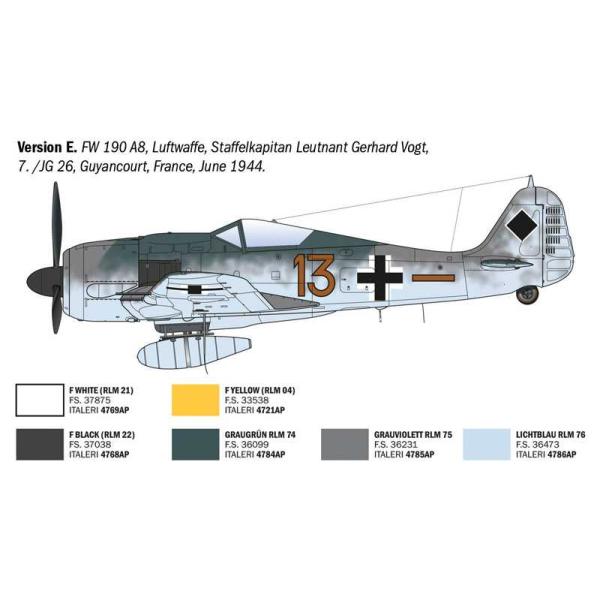 Model Kit letadlo 1490 - Focke-Wulf Fw 190 A-8/F Aces (1:72) (obrázek 7)