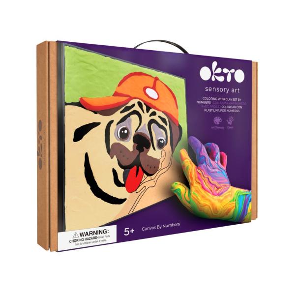 Okto Maľovanie hmotou podľa čísel "Buldoček" 29x29 cm