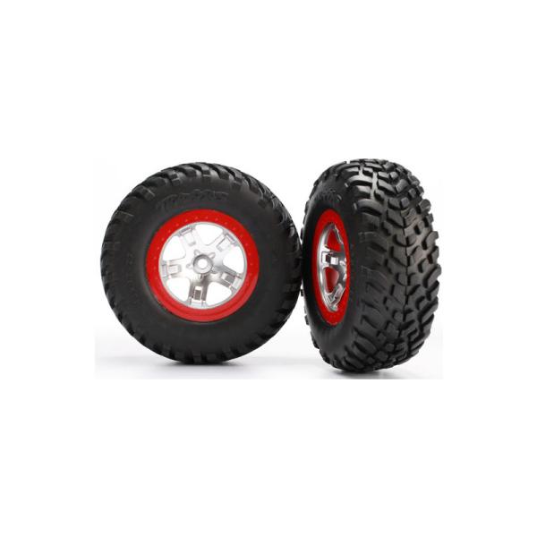 Traxxas kolo 2.2/3.0", disk SCT saténový-červený, pneu SCT S1 (2)