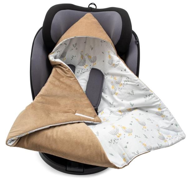 Zateplená zavinovačka do autosedačky New Baby Love Teddy Bear béžová (obrázek 4)