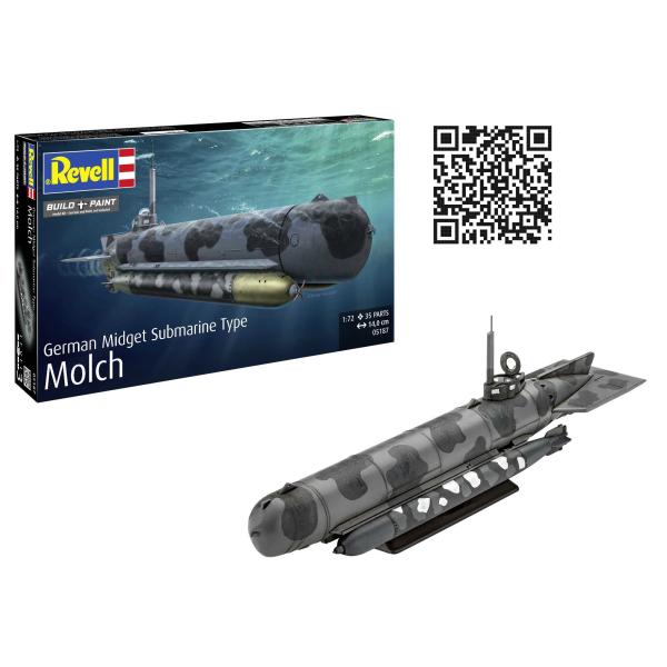 Plastic ModelKit ponorka 05187 - Německá miniponorka Typ Molch (1:72) (obrázek 7)