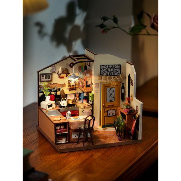 RoboTime 3D Dřevěné puzzle Útulná kuchyně
