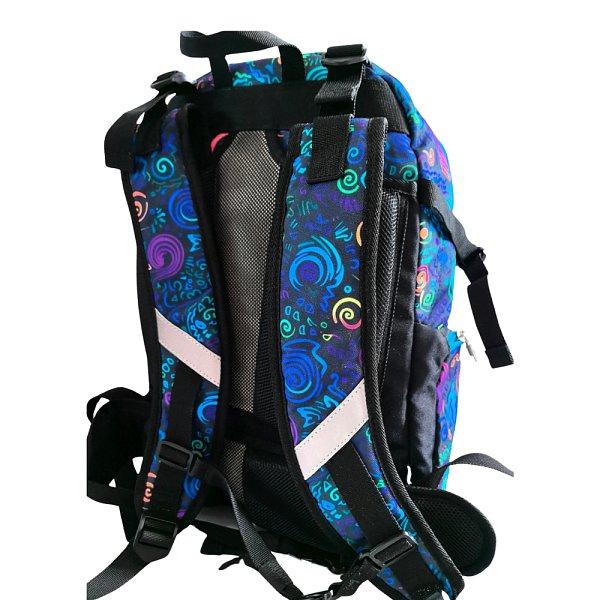 PIXIE CREW Studentský batoh, modrá, Spiral magic, 100 pixelů