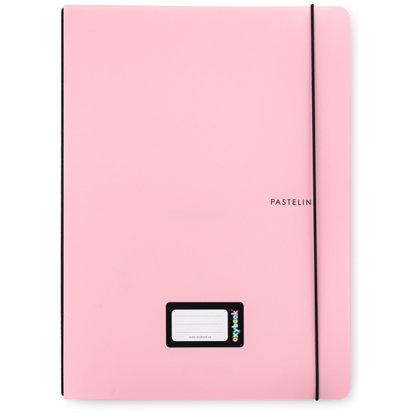 Zošit PP Oxybook, na gumičku, formát A4, 40 listov - PASTELINI ružový