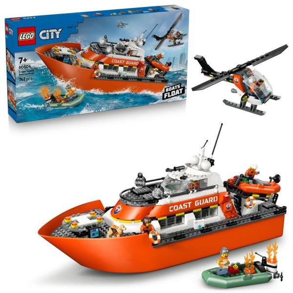 LEGO® City 60504 Záchranný čln pobrežnej hliadky a vrtuľník