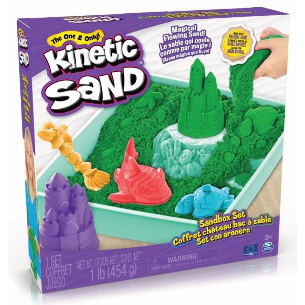 Kinetic sand krabice tekutého písku s podložkou zelená