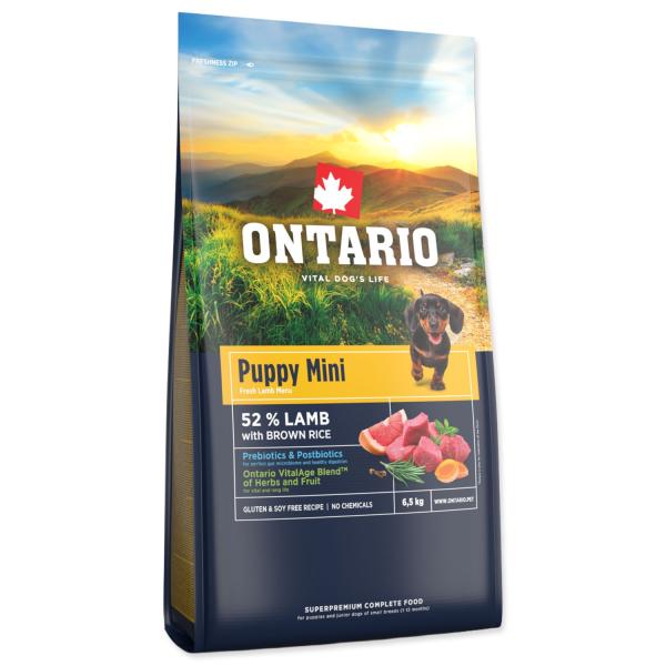Krmivo Ontario Puppy Mini Lamb & Brown Rice 6,5kg (obrázek 5)