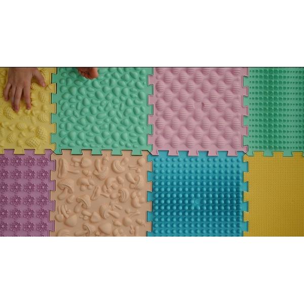 Ortek Masážní podložka Puzzle Mix Pastel 12 prvků