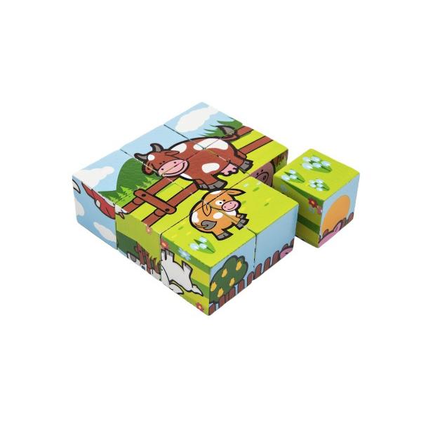 Kostky kubus Moje první zvířátka dřevo 9x9x3cm 9ks (obrázek 7)