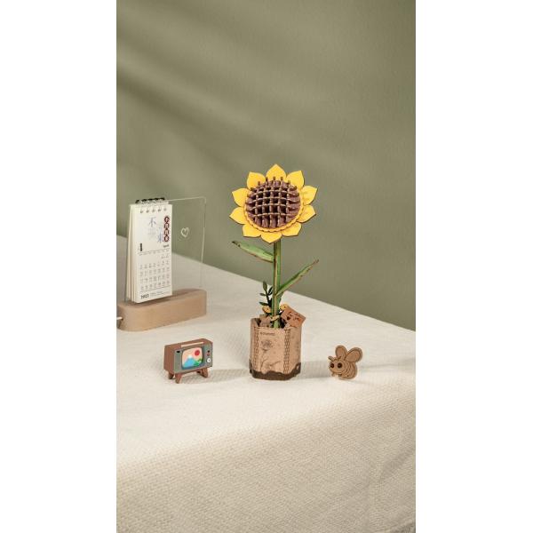 RoboTime 3D dřevěná skládačka Slunečnice (obrázek 4)