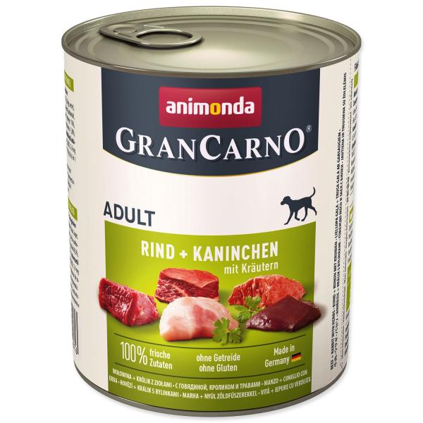 Konzerva Animonda Gran Carno Adult hovězí a králík s bylinkami 800g