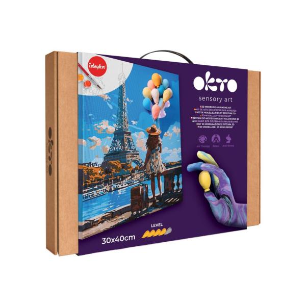 Okto Malba a 3D modelování obraz "Greetings from Paris" 30x40 cm