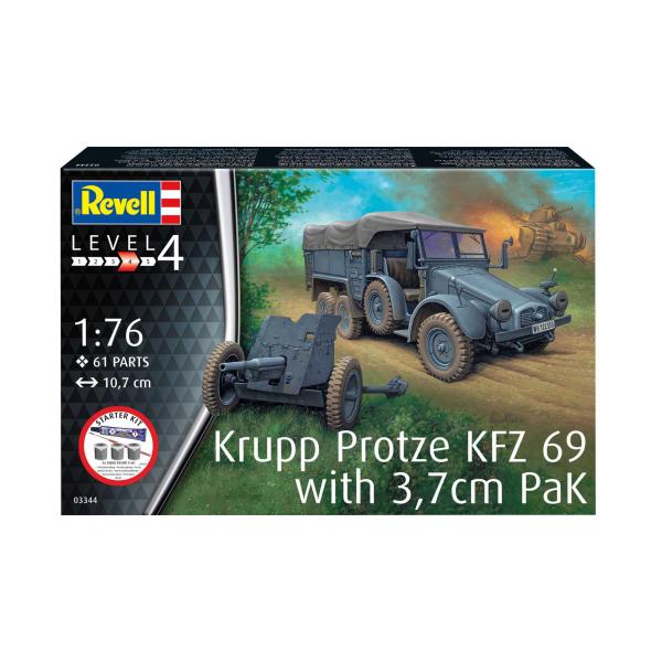 Starter Kit military 73344 – Krupp Protze KFZ 69 s 3,7cm Pak (1:76)