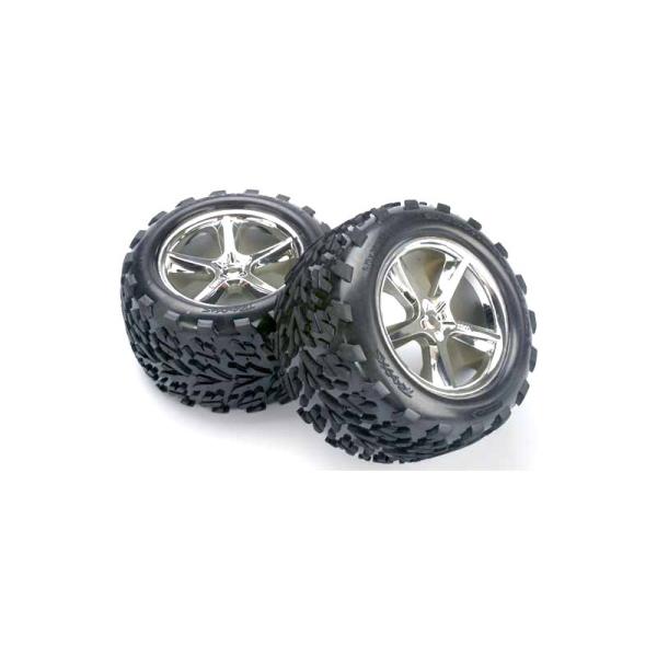 Traxxas koleso 3.8", disk Gemini strieborný H14, pneu Talon (2)