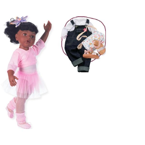 Götz bábika Hannah Lea afroameričanka baletka 50cm