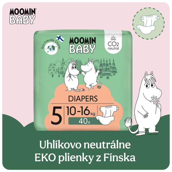 Moomin Baby 5 Maxi 10–16 kg (40 ks), eko pleny (obrázek 3)