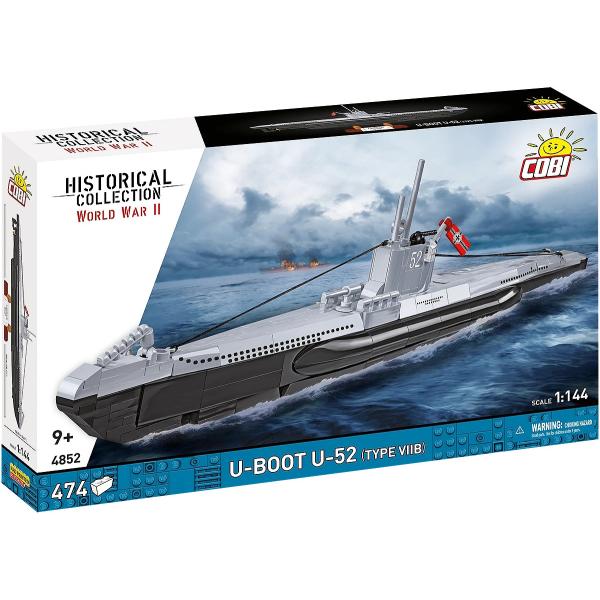 Cobi 4852 Druhá světová válka Německá ponorka VIIB (U-Boat U-52), 1:144, 470 k