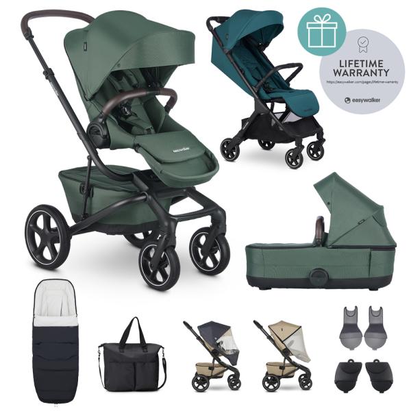 EASYWALKER Kočík kombinovaný Jimmey Pine Green XXL RWS + Jackey Teal Green