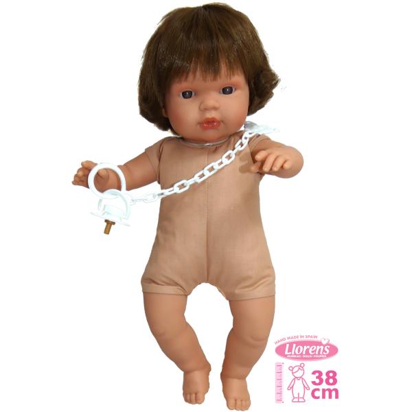 Llorens 385L LOLA - realistická panenka se zvuky a měkkým látkovým tělem - 38 cm