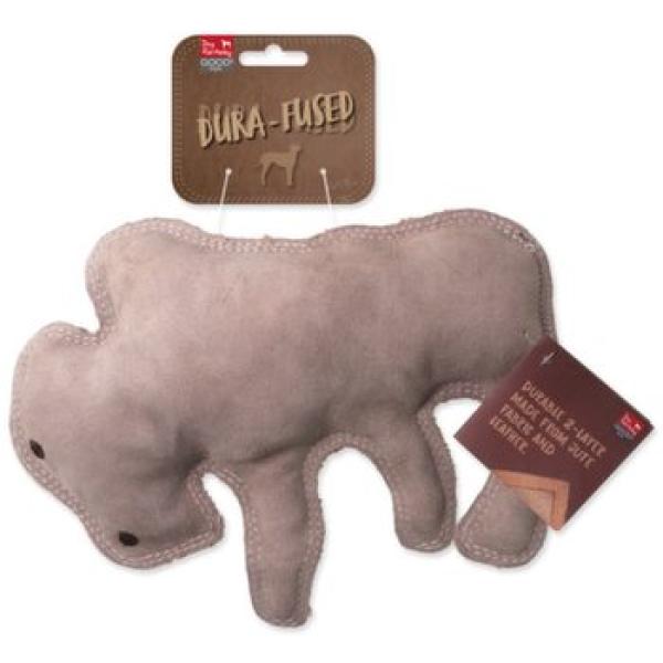 Hračka Dog Fantasy Dura-fused bizon pískací, kůže a juta 28cm (obrázek 4)