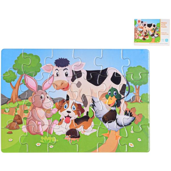 Puzzle dětské 25×17, 5cm zvířátka 24 dílků