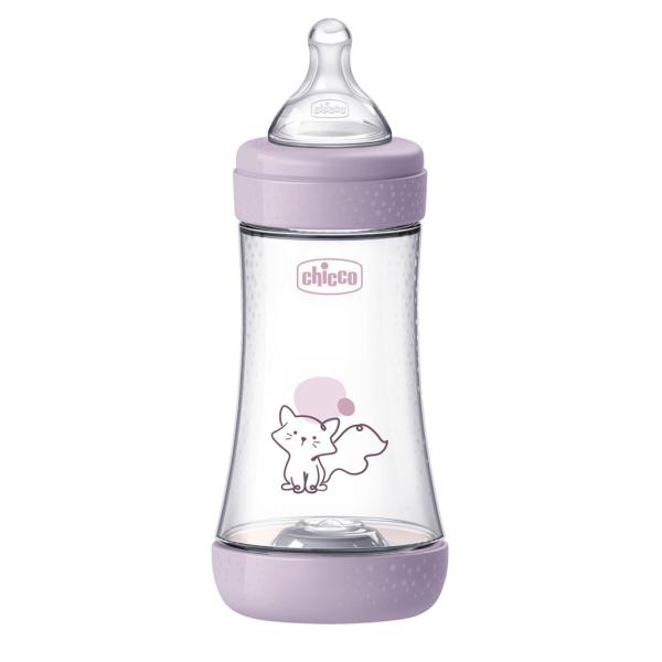 CHICCO Fľaša dojčenská antikoliková Perfect5 240 ml dievča stredný prietok 2m+