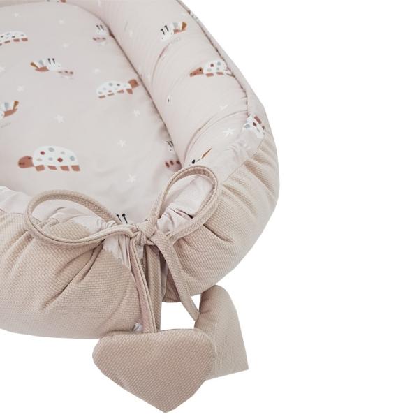 EKO Hnízdo pro miminko VELVET Bees Beige 90×60 cm