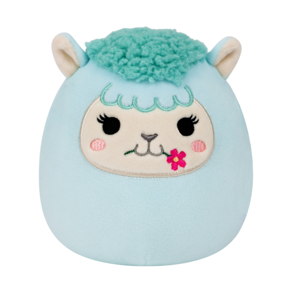 SQUISHMALLOWS Tyrkysová lama s květinou - Lorna