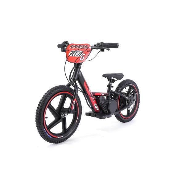 Bici Elettrica Per Bambini Riribike RTX6 24V (16"), Rosso, Batteria Al Litio, Motore 250W, Freno A Disco, Sedile Regolabile In Morbido Pu-image