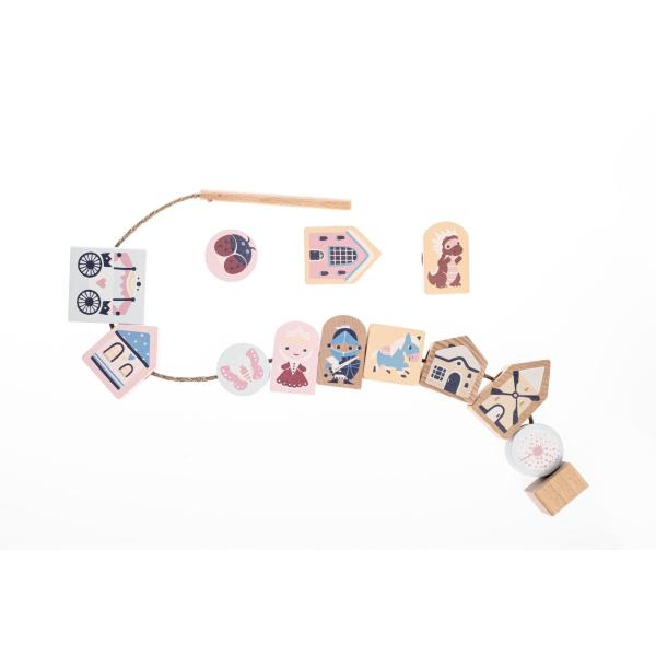 CUBIKA Pastel 16013 Navliekacia rozprávka - navliekací set - 13 drevených dielov a 8 predl