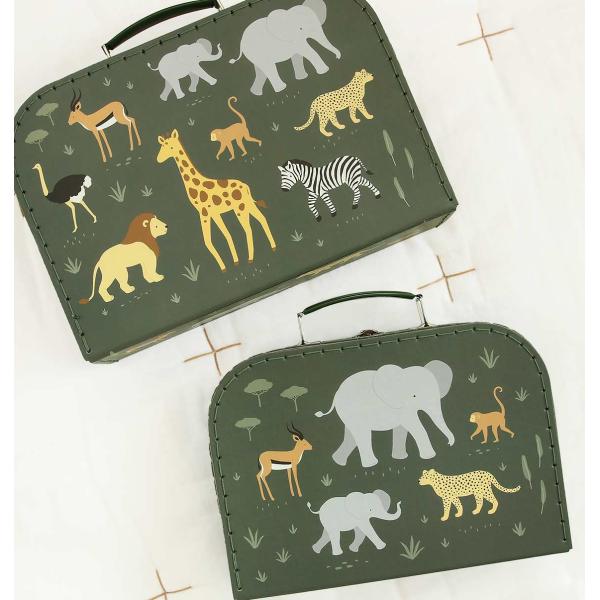 A Little Lovely Company – sada dvou kartonových kufříků – zvířata ze savany