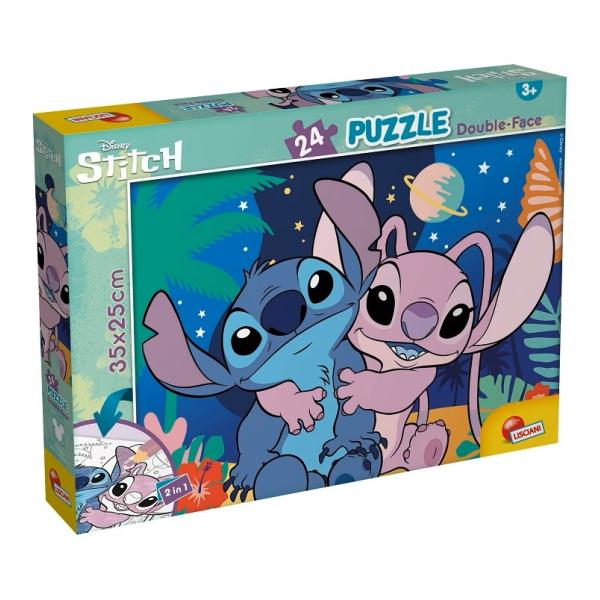 Stitch puzzle oboustranné 35x25 cm 24 dílků