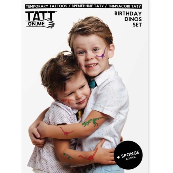TATTonMe Tetovačky pro děti Dinosauři narozeninová sada
