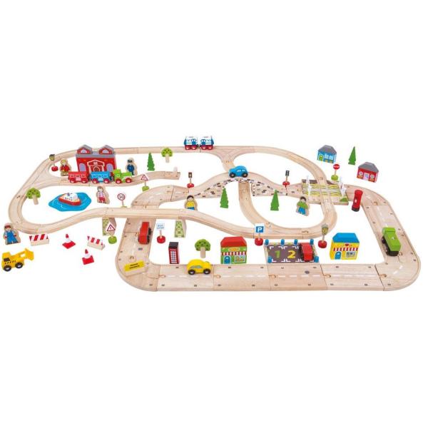 Bigjigs Rail Vláčikodráha a autodráha