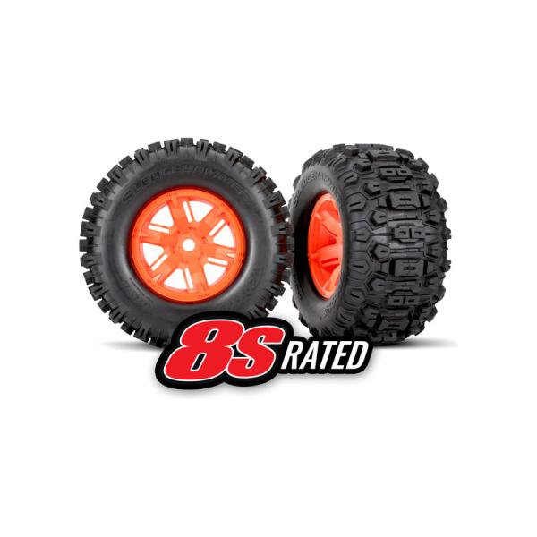 Traxxas kolo 4.3/5.7", disk oranžový, pneu Sledgehammer (pár)