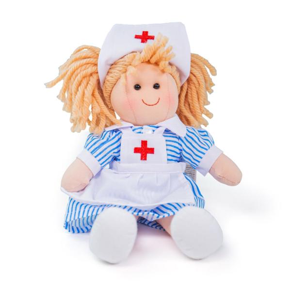 Bigjigs Toys Látková panenka zdravotní sestřička Nancy 28 cm (obrázek 4)
