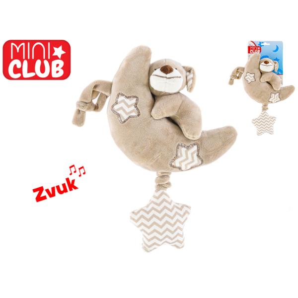 Měsíček plyšový 30cm s psíčkem a hudebním mechanizmem na natažení