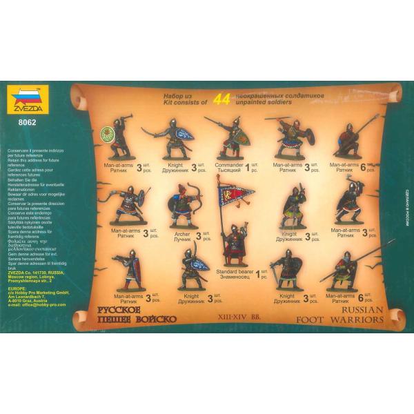 Wargames (AoB) figurky 8062 - Russian Foot Warriors 13-14 Century (1:72) (obrázek 3)