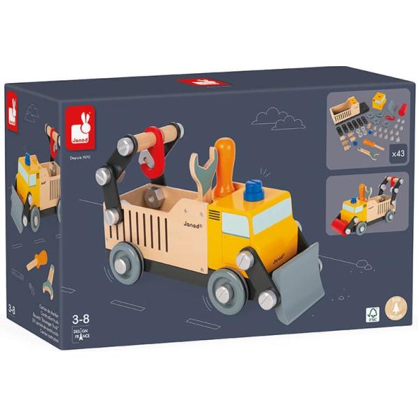 Janod Dřevěné auto a stavebnice Nákladní auto BricoKids (obrázek 6)