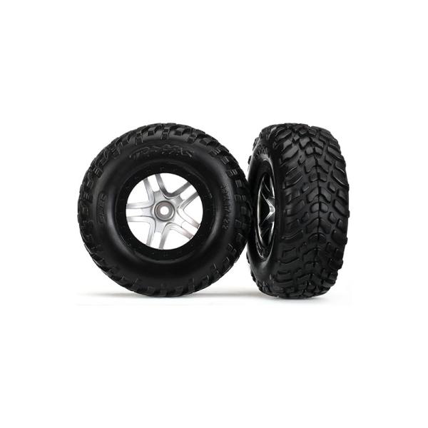 Traxxas koleso 2.2/3.0", disk SCT Split-Spoke saténový-čierny, pneu SCT (2)