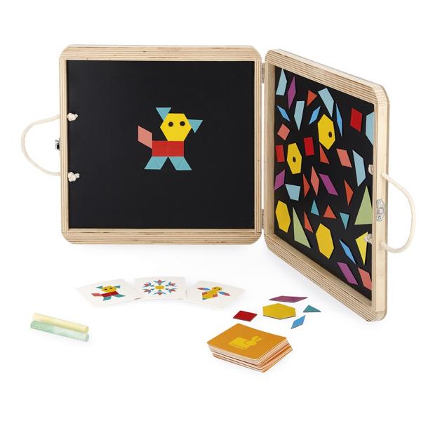 Janod Magnetická tabuľa s magnetkami origami puzzle Geometrické tvary