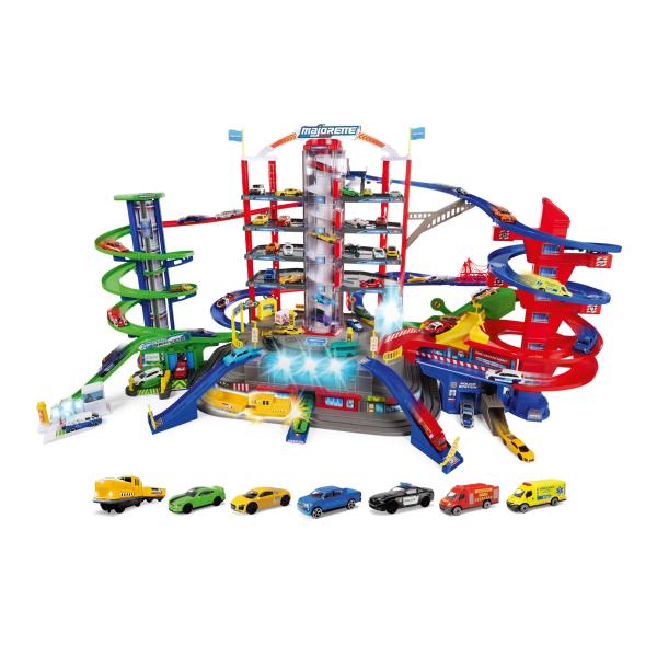 Garaje Super City + 6 Coches Y Tren-image