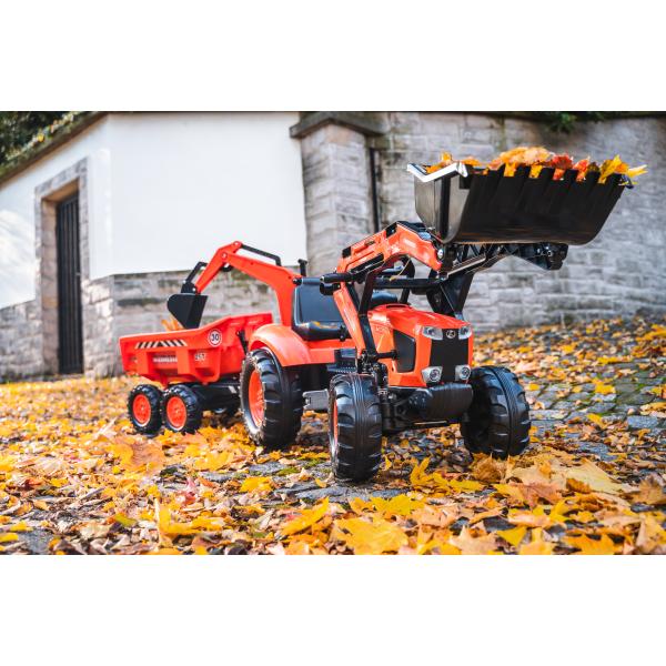 Falk šlapací traktor 2090W Kubota s přední a zadní lžící a přívěsem (obrázek 6)