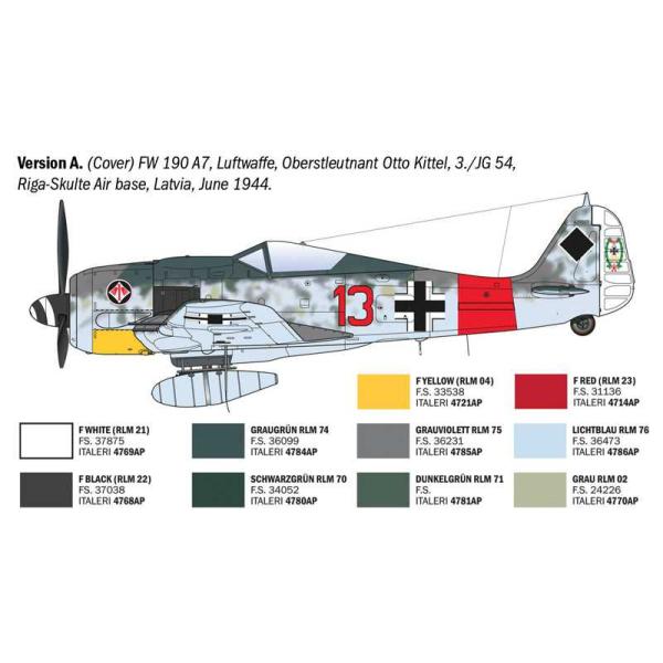 Model Kit letadlo 1490 - Focke-Wulf Fw 190 A-8/F Aces (1:72) (obrázek 3)