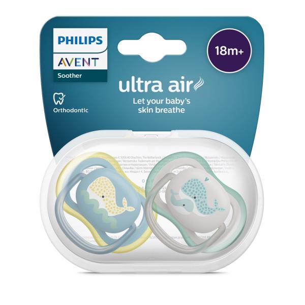 Philips AVENT Dudlík Ultra air obrázek 18m+ (velryba) 2ks