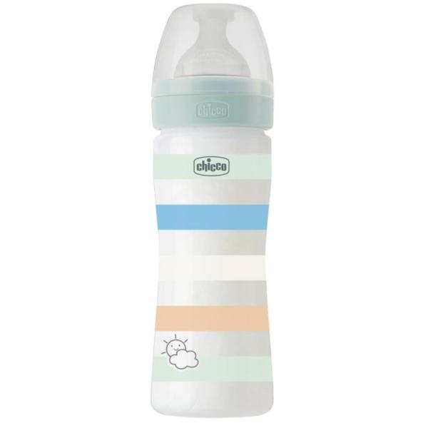 CHICCO Láhev kojenecká Well-being silikon 250ml chlapec