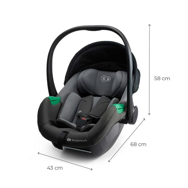 KINDERKRAFT Autosedačka Mink Pro 2 i-size (0-13 kg) a základna Mink FX 2 Grey